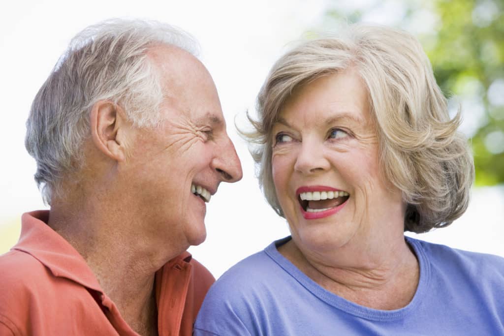Picture of an old couple laughing
